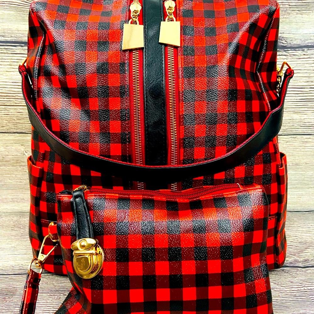 Buffalo Plaid Convertible backpack purse